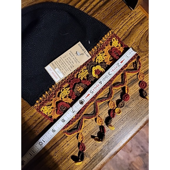NWT Illary Baby Alpaca Knit Scarf Made In Peru Fringe Luxury Black Yellow Red - Picture 7 of 10